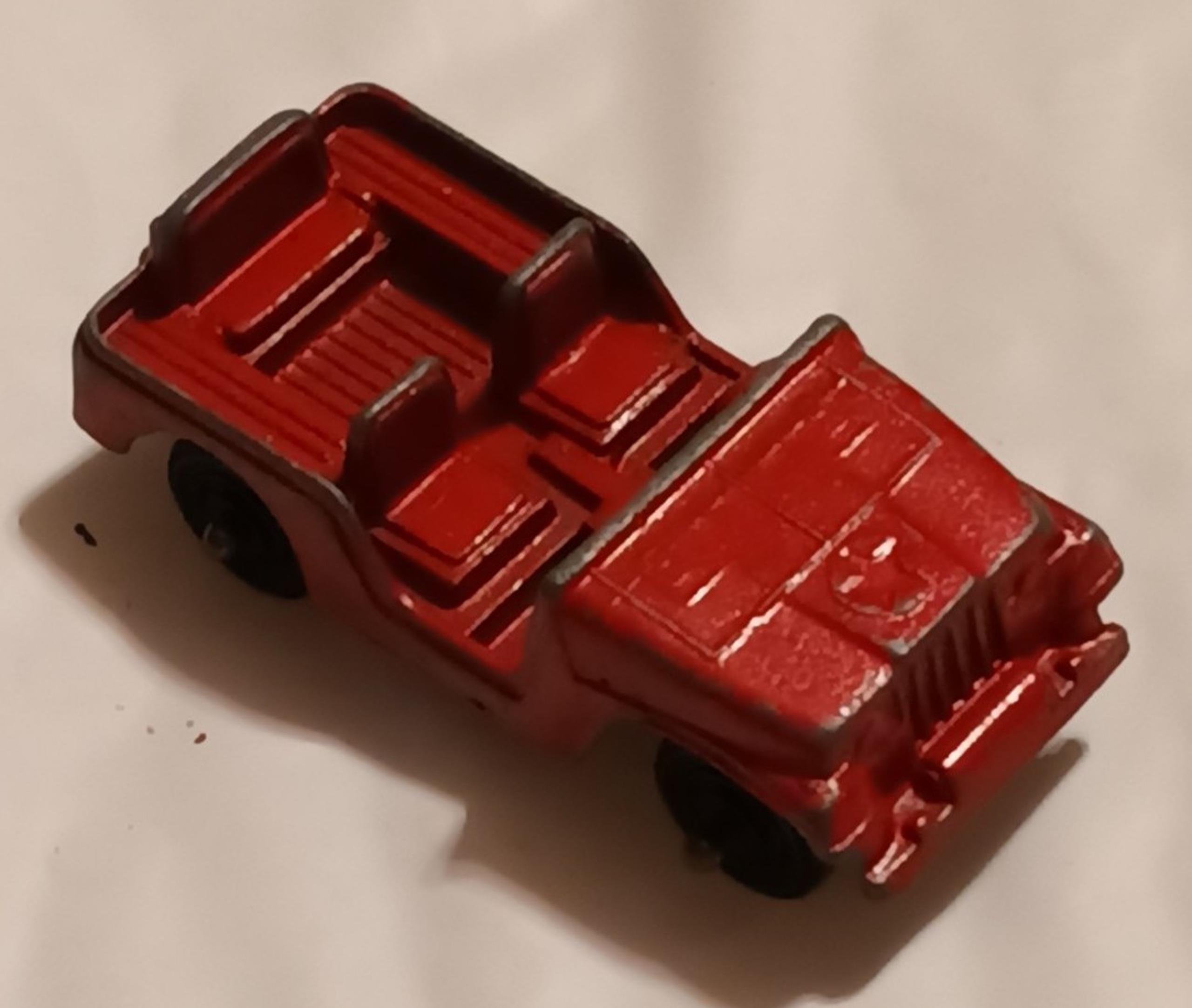 50's TootsieToy Jeep Army Red Die Cast