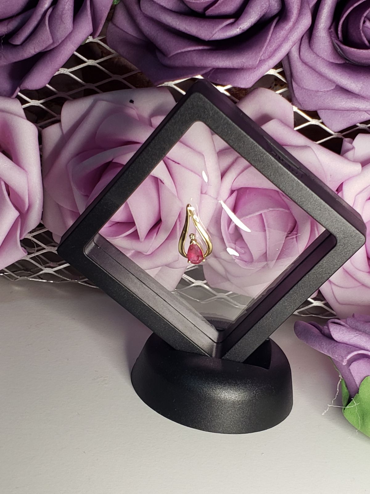 10K Gold and Pink Sapphire Pendant