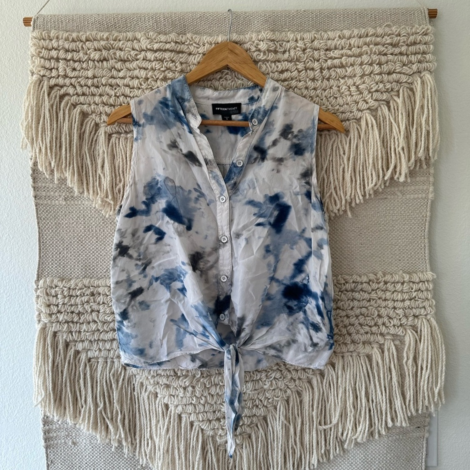 Fifteen Twenty Tie Dye Tie Front Top