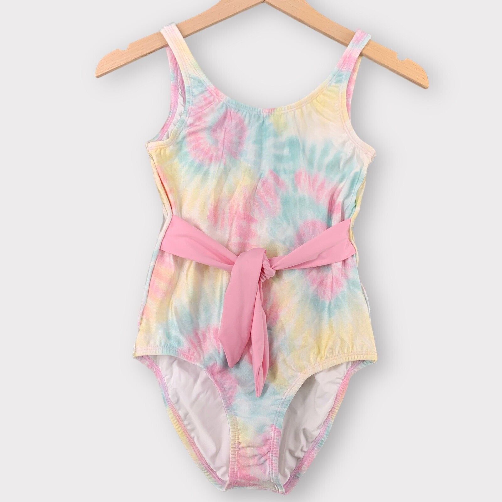 PQ Swim Kids' Girl's Size 12 Rainbow Tie Dye One-piece Swimsuit Pastel NWT 82