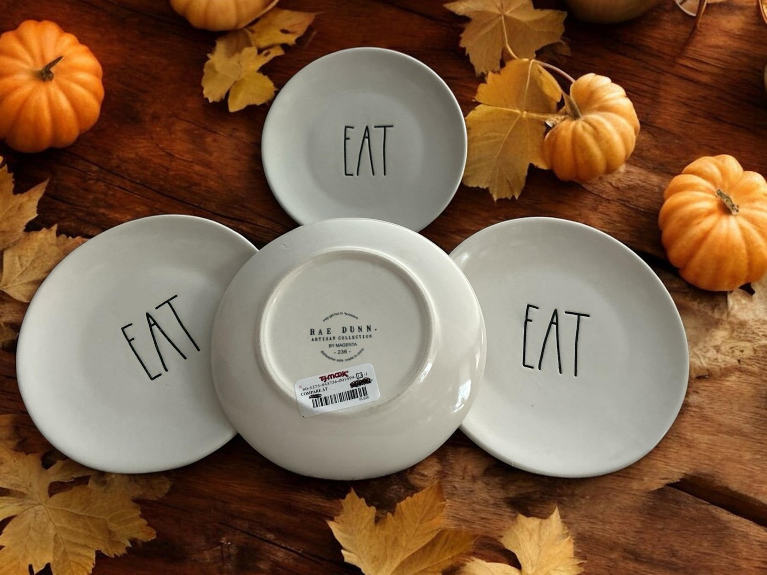 Rae Dunn 4 Eat Appetizer Plates