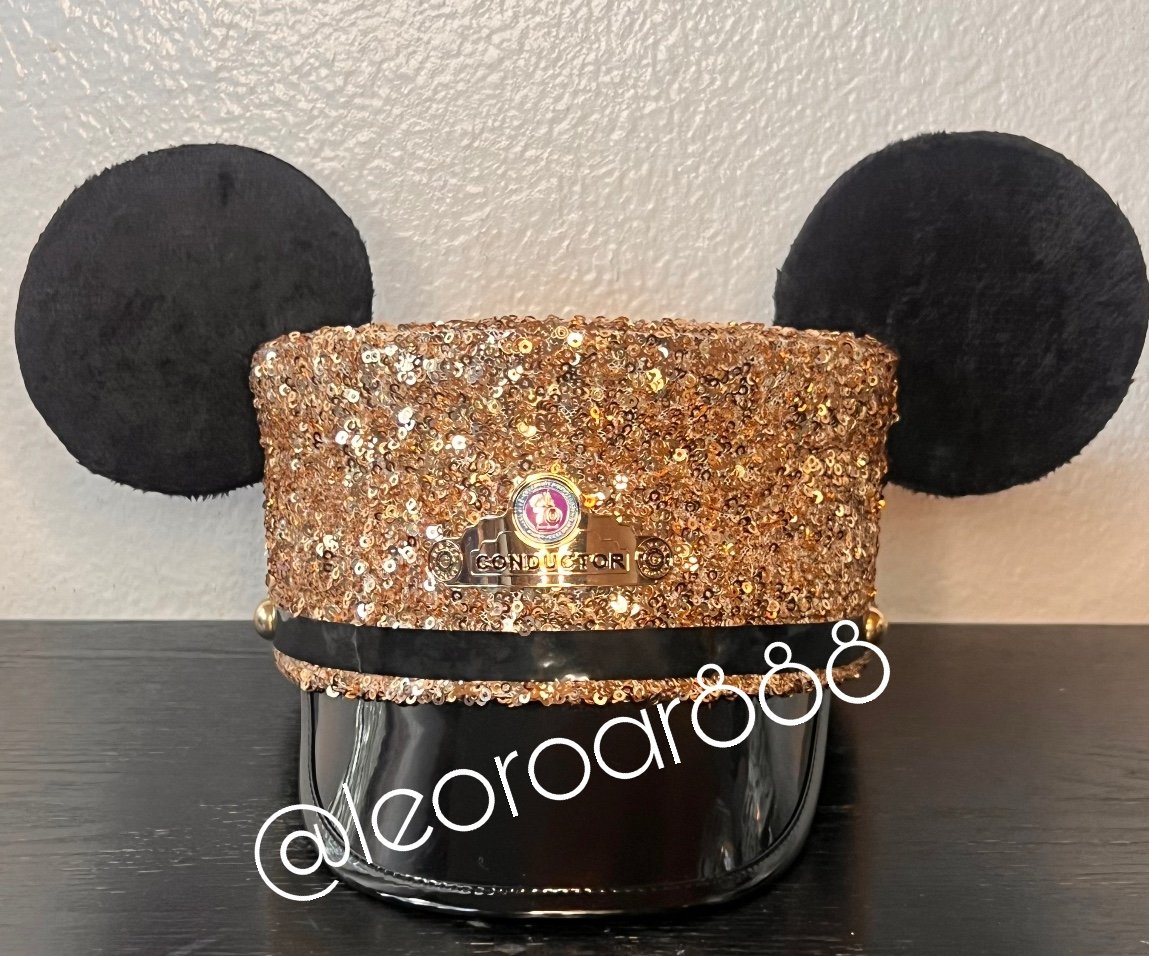 Disneyland 70th Anniversary Gold Mickey Conductors Hat SIZE: L/XL