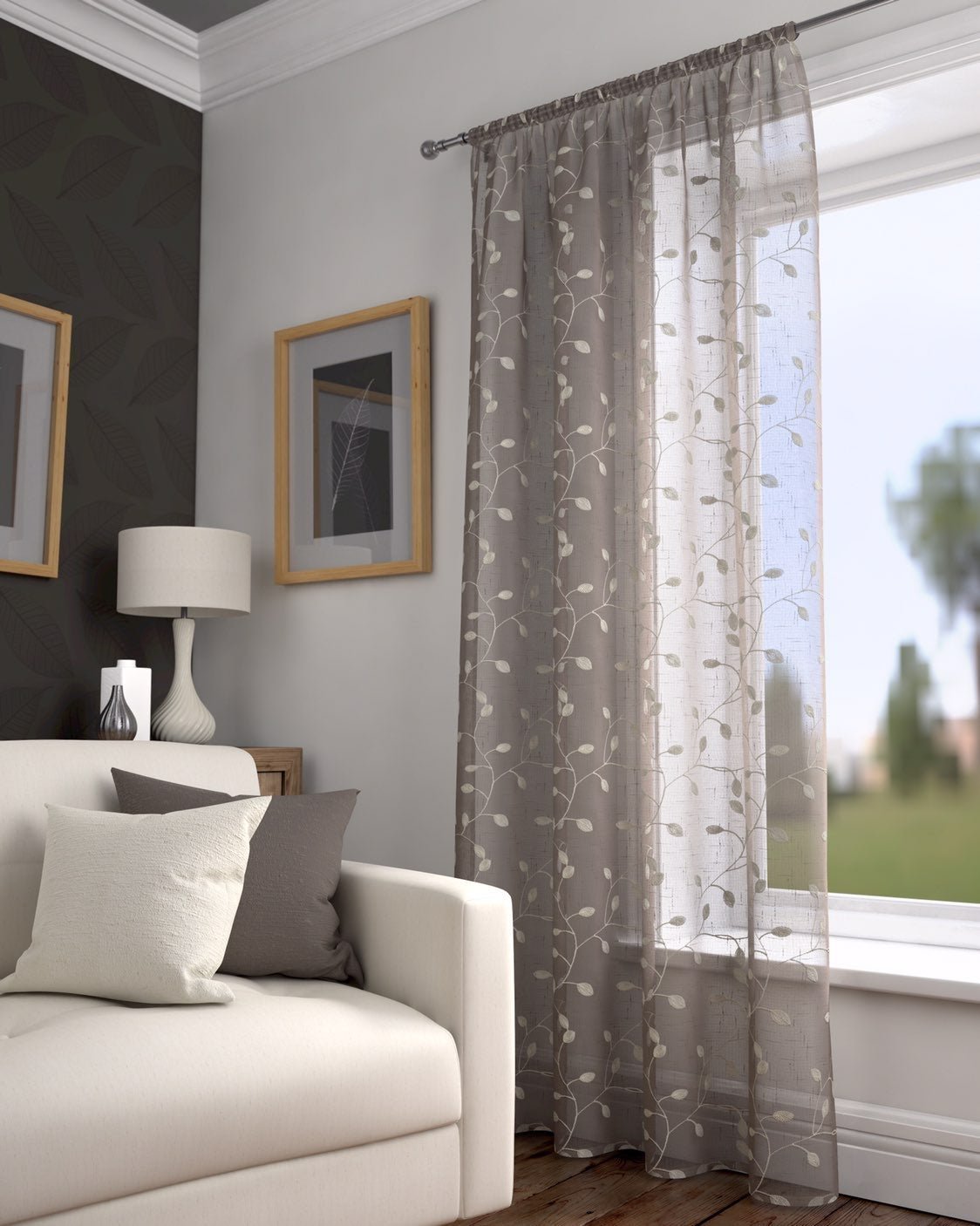 Harrogate Taupe Voile Panels