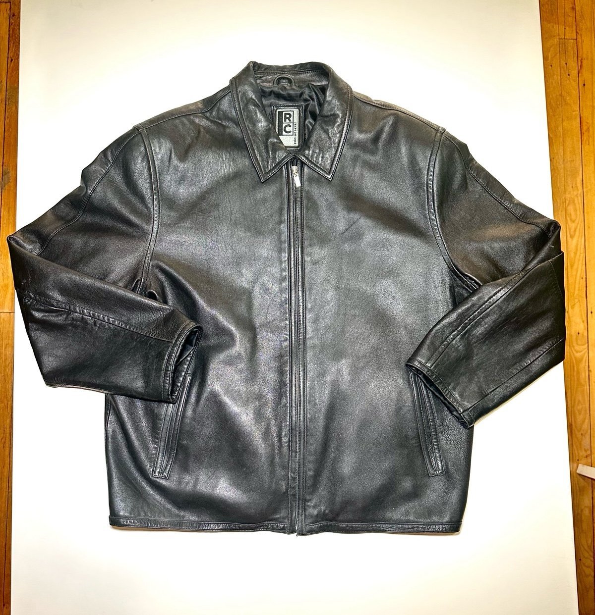 Men’s RC Robert Comstock Expedition Black leather bomber jacket