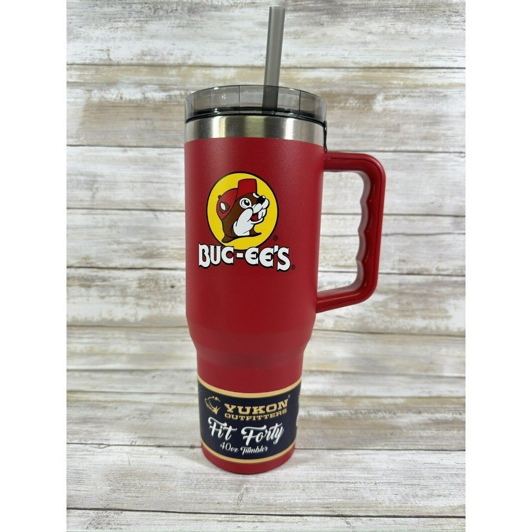 Buc-ee's Yukon Outfitters 40 oz Tumbler Stainless Steel Thermal Cup Red NEW