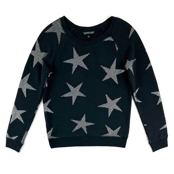 Victoria’s Secret Supermodel Essentials Black Star Crew Neck Sweatshirt