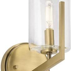 Kichler Nye 9.75 1 Light Wall Sconce, Clear Glass, Natural Brass - 52316BNB