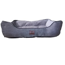 American Kennel Club Gray Herringbone Cuddler Pet Bed AKC Medium Dog Pet Bed