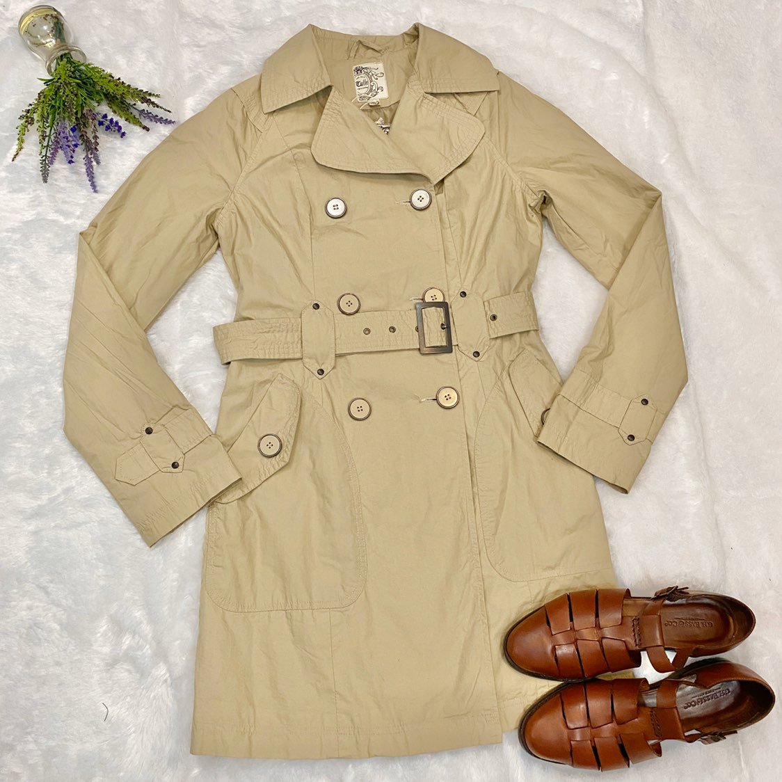 Tulle double breasted Trench Coat NEW