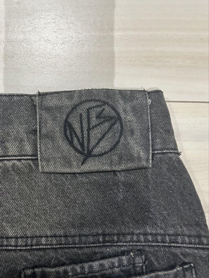 NO FAITH STUDIOS FADED DUNE BAGGY DENIM