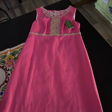 Lilly Pulitzer Rosie shift dress pink Gold size 8 nwt 188