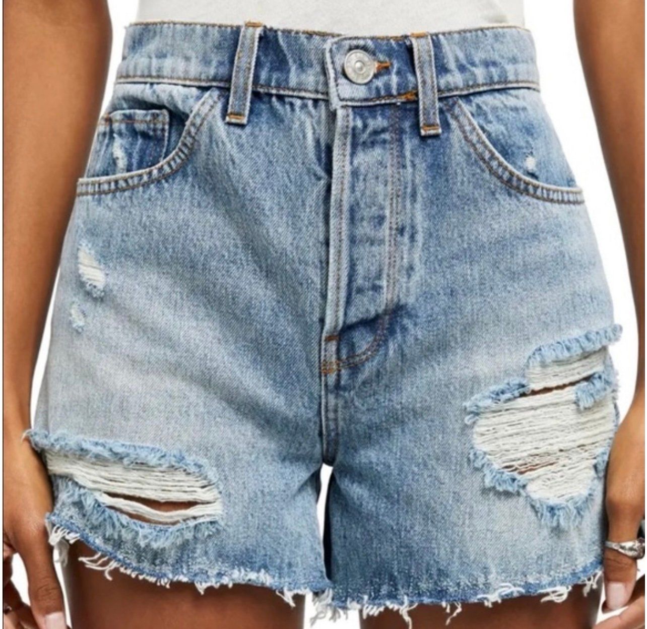 BDG Pax Jean denim distressed shorts