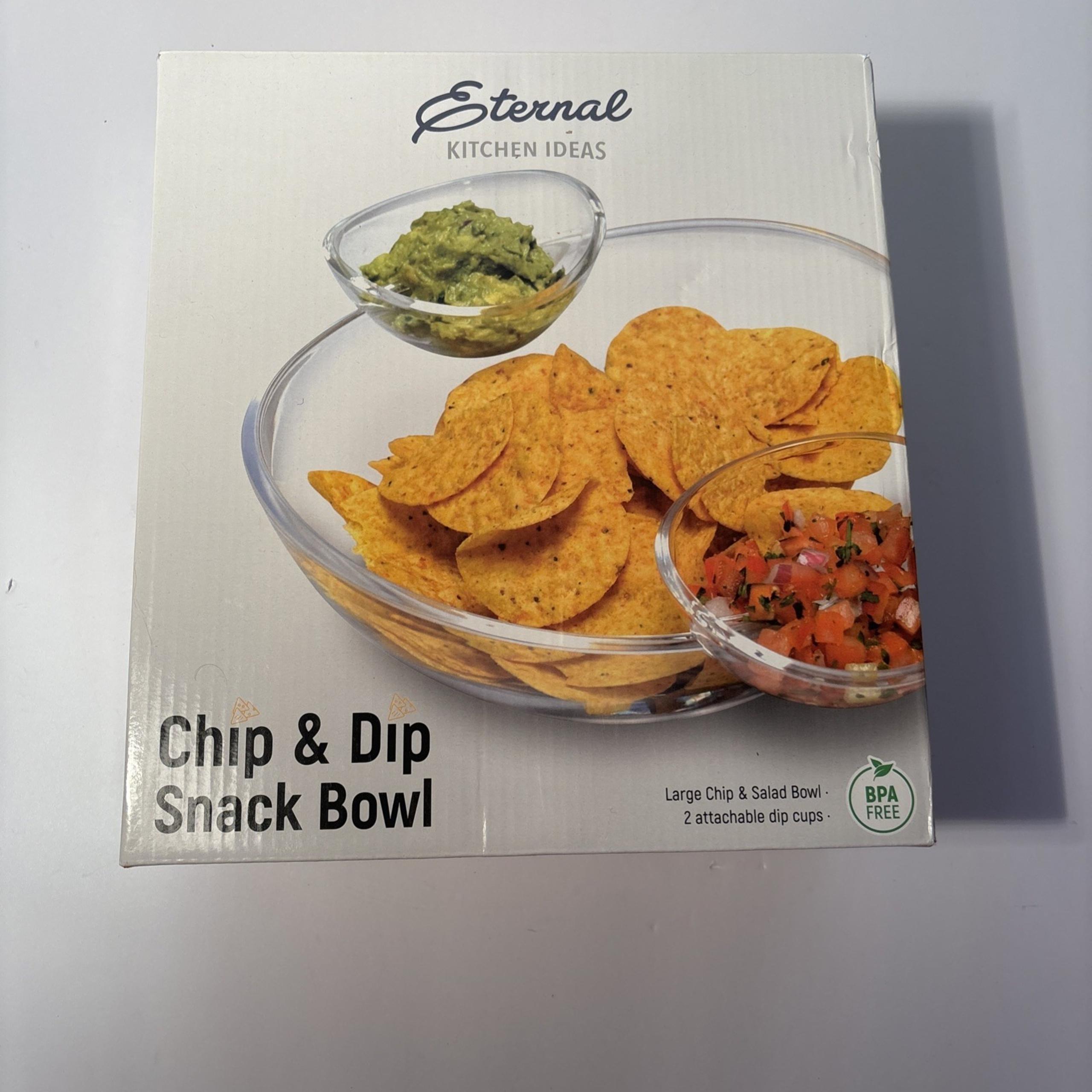 NEW! Eternal Kitchen Ideas Party Chip & Dip Snack Bowl - Indoor & Outdoor Fun!
