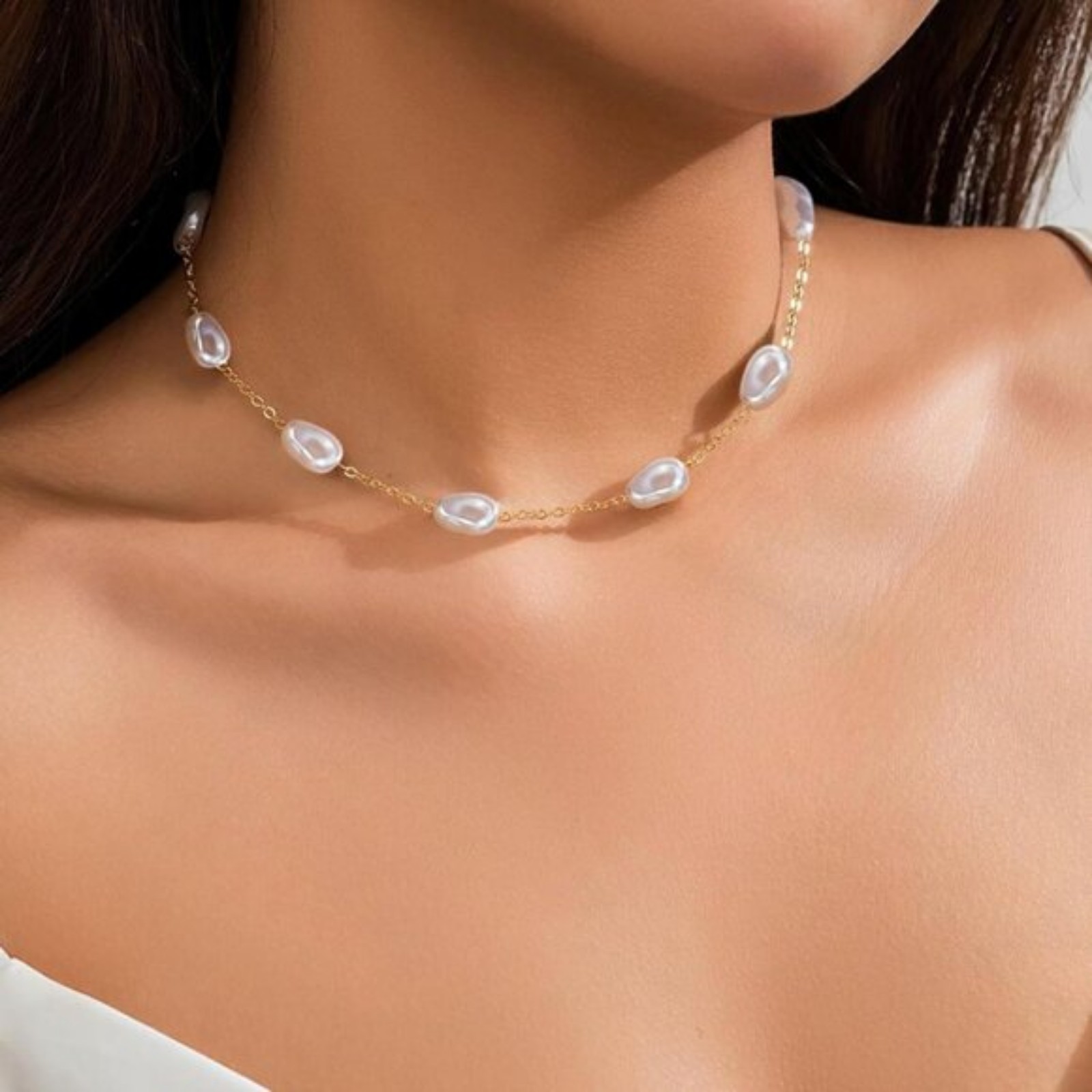 Free People Pearl Station Necklace