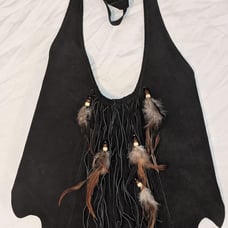 Authentic Leather Native American Fringe Top