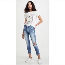 Moussy Vintage Ridgewood Distressed Mid Rise Skinny Jeans