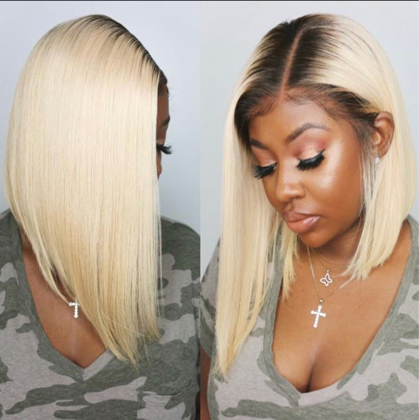 Bob ombre blonde 12” human hair