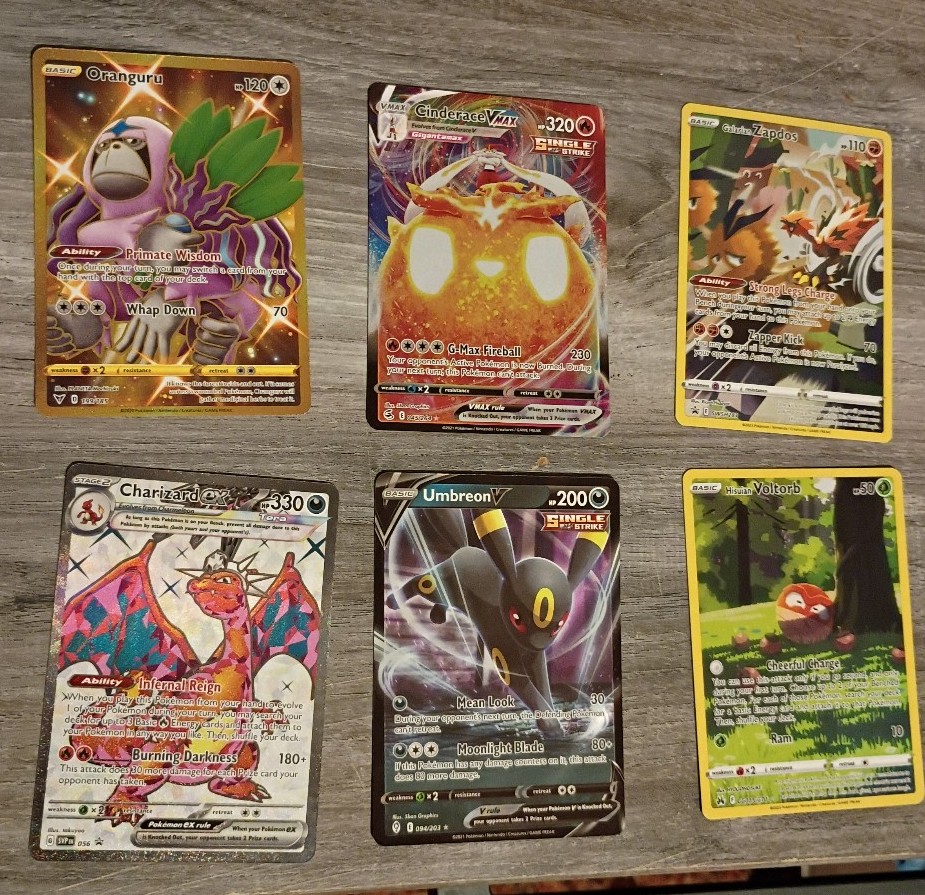 Pokemon Rare 6 Card Lot  Gold Vmax EX Trainer Lot Mint