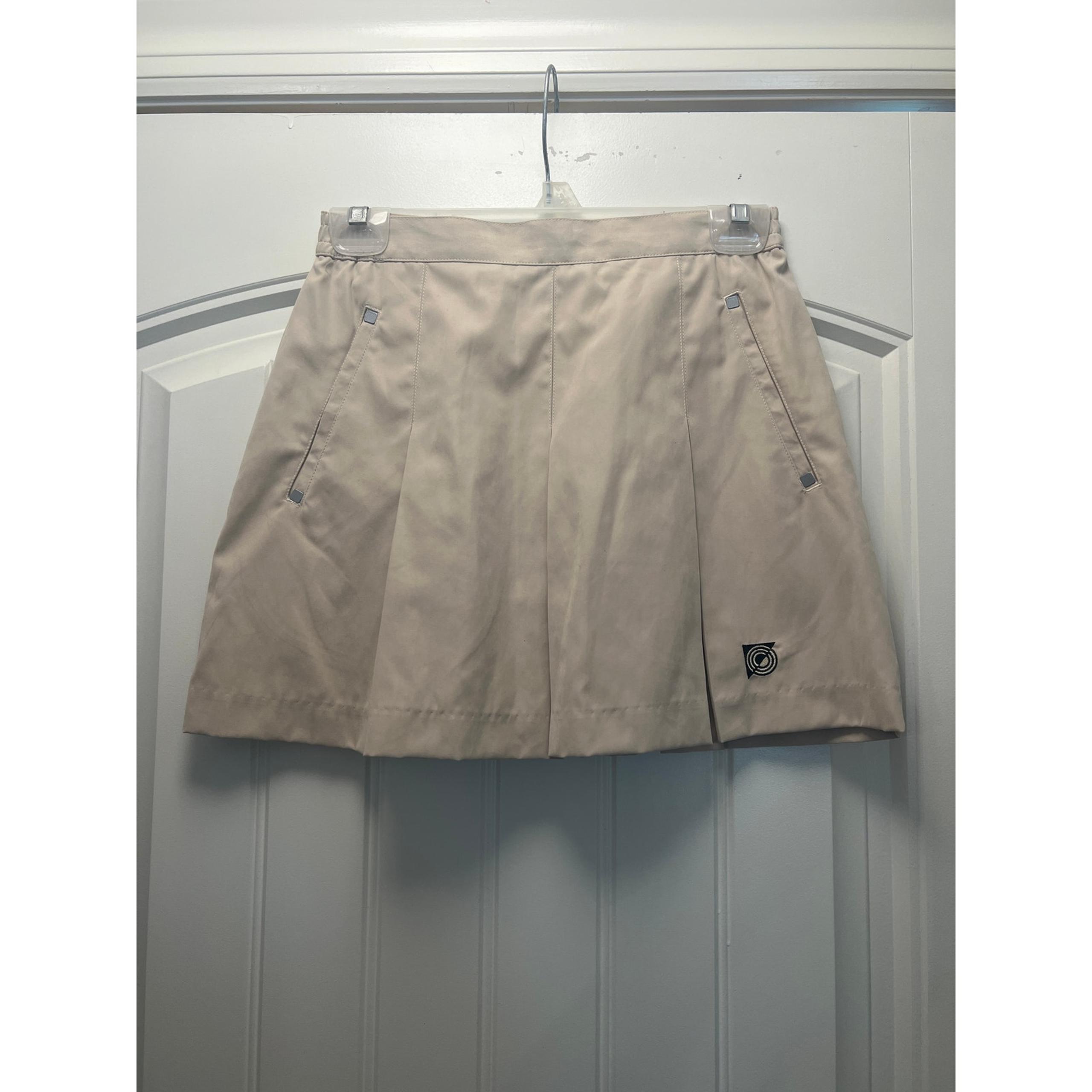 Jamie Sadock Women’s Pleated Pockets Elastic Waist Golf Mini Skirt Size 4 Beige