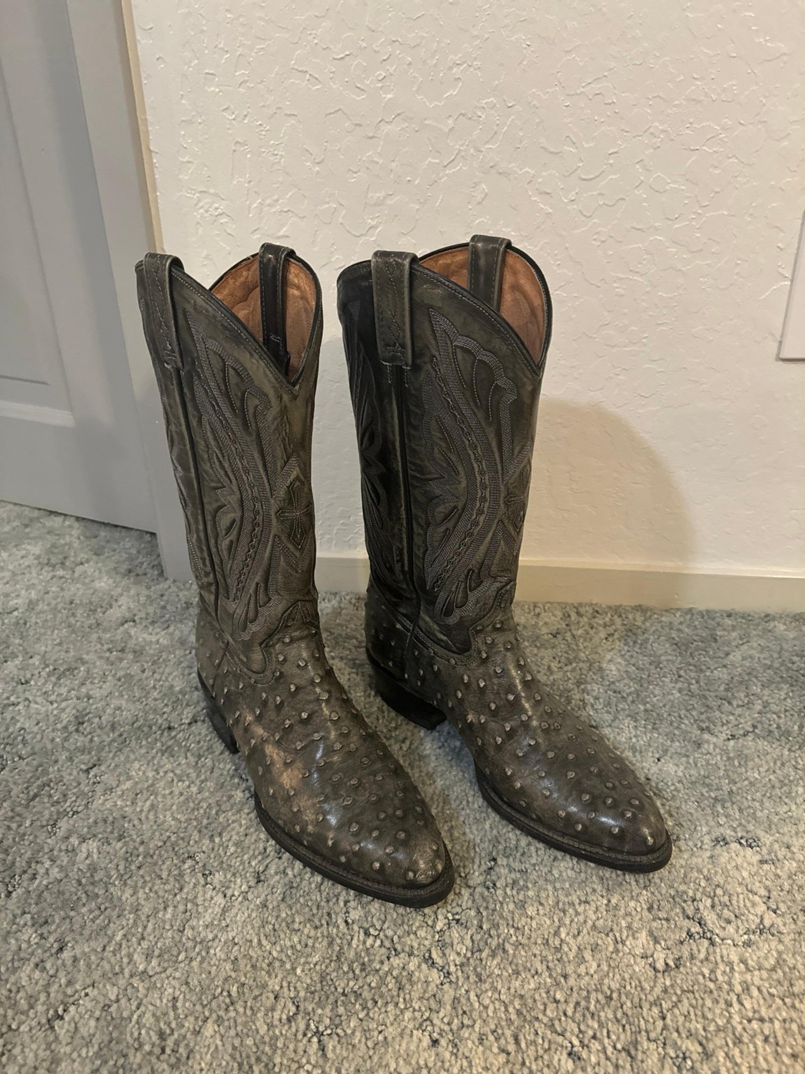 Ostrich boots 26 1/2 and matching belt 36