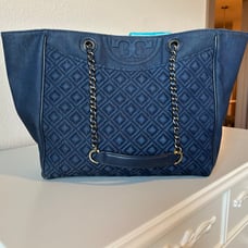 Tory Burch Elegant Navy Tote Bag