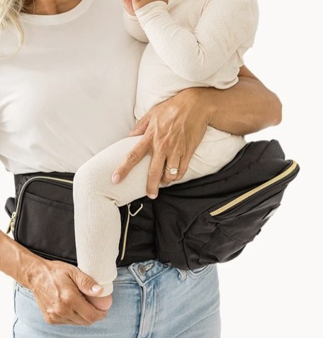 TushBaby Hip Carrier Tush Baby Carrier Hands Free Black Gold