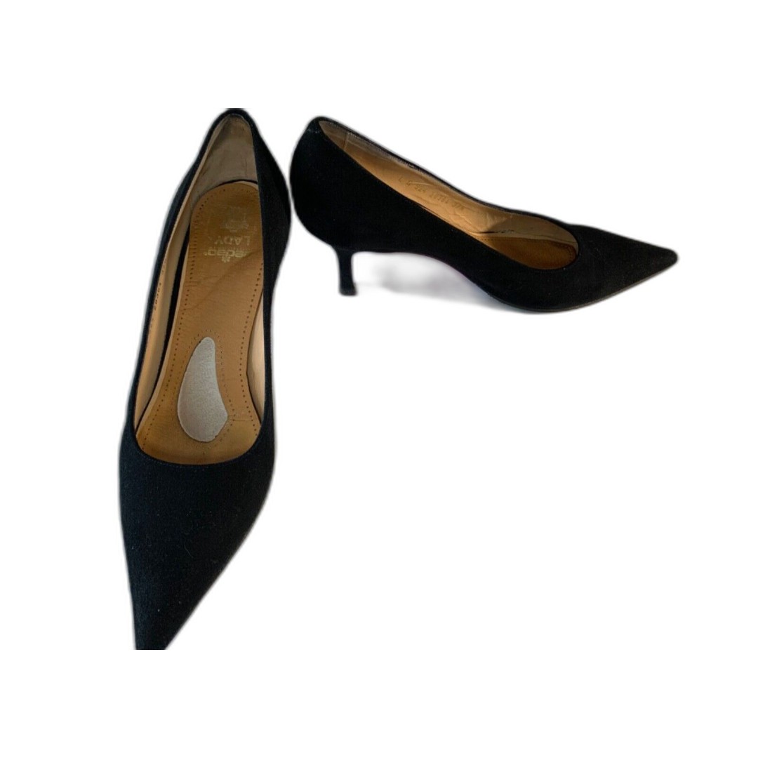LUCIANO PADOVAN Shoes Made in Italy Black Suede Mid Heel Womens EU37.5/ US7.5