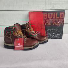 Wolverine Raider DuraShock 6” Inch Soft Toe Leather Boot Mean SZ 10 Brown