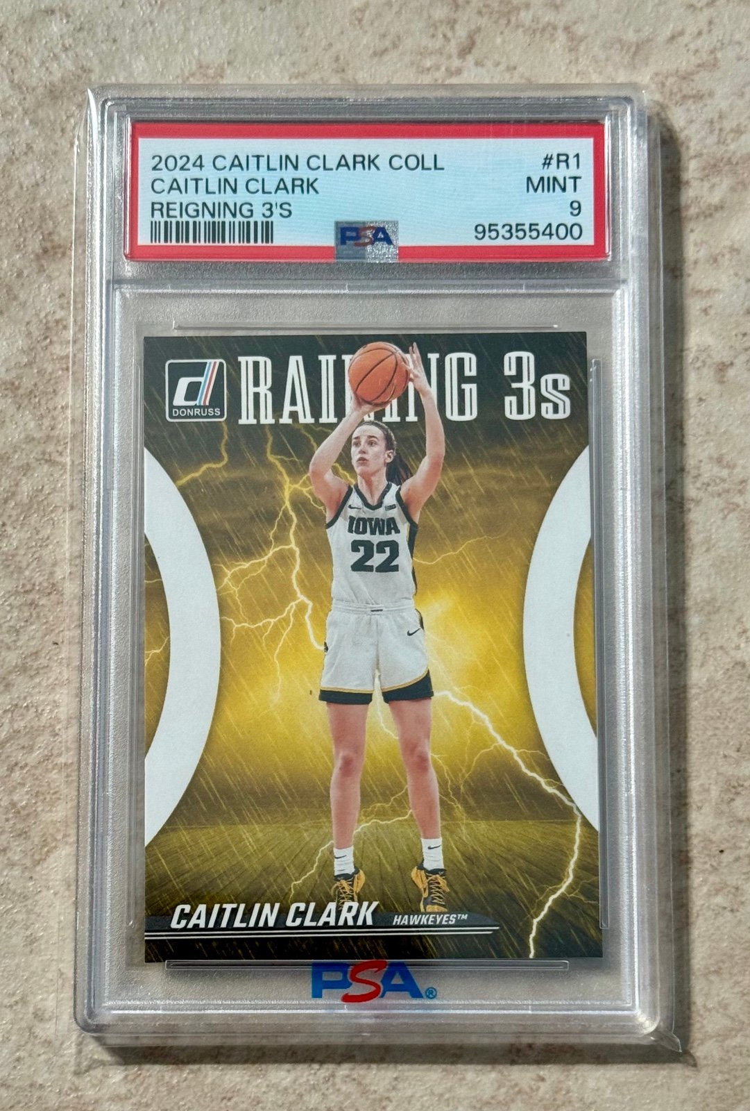 2024 Panini Caitlin Clark Collection Reigning 3s Caitlin Clark PSA 9 Mint RC
