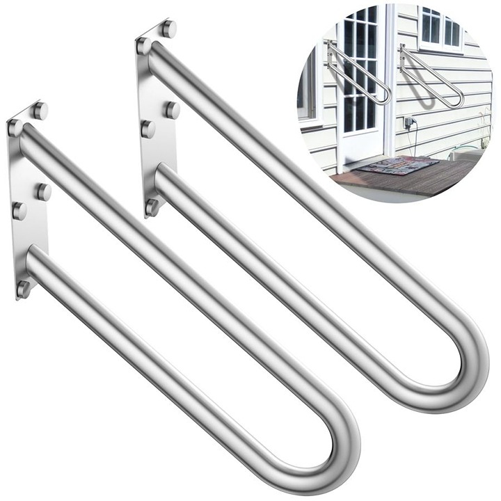 2 Pack 20 Inch Outdoor Handrail for 1-3 Step - 1.25