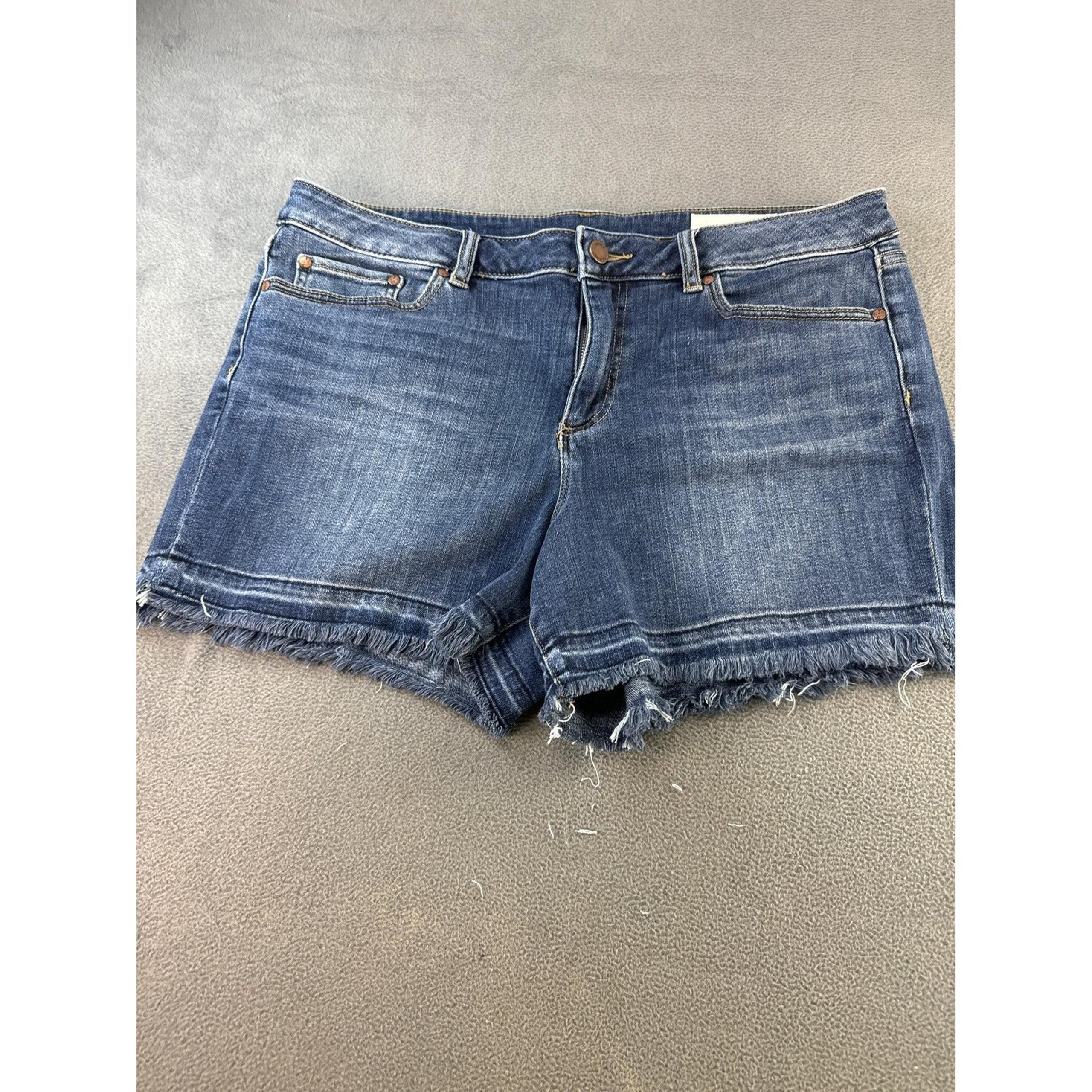 Vince Camuto Undone Hem Denim Short Dark Wash Size 32 / 14