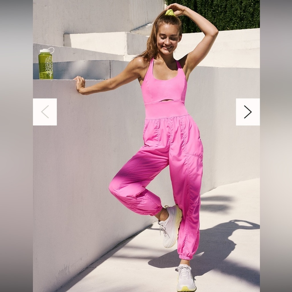 Free People — FP Movement Righteous Onesie — Pink Jumpsuit