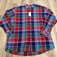 Polo Ralph Lauren Button Down Shirt Classic Fit Oxford Plaid Mens XLT 125 NWT