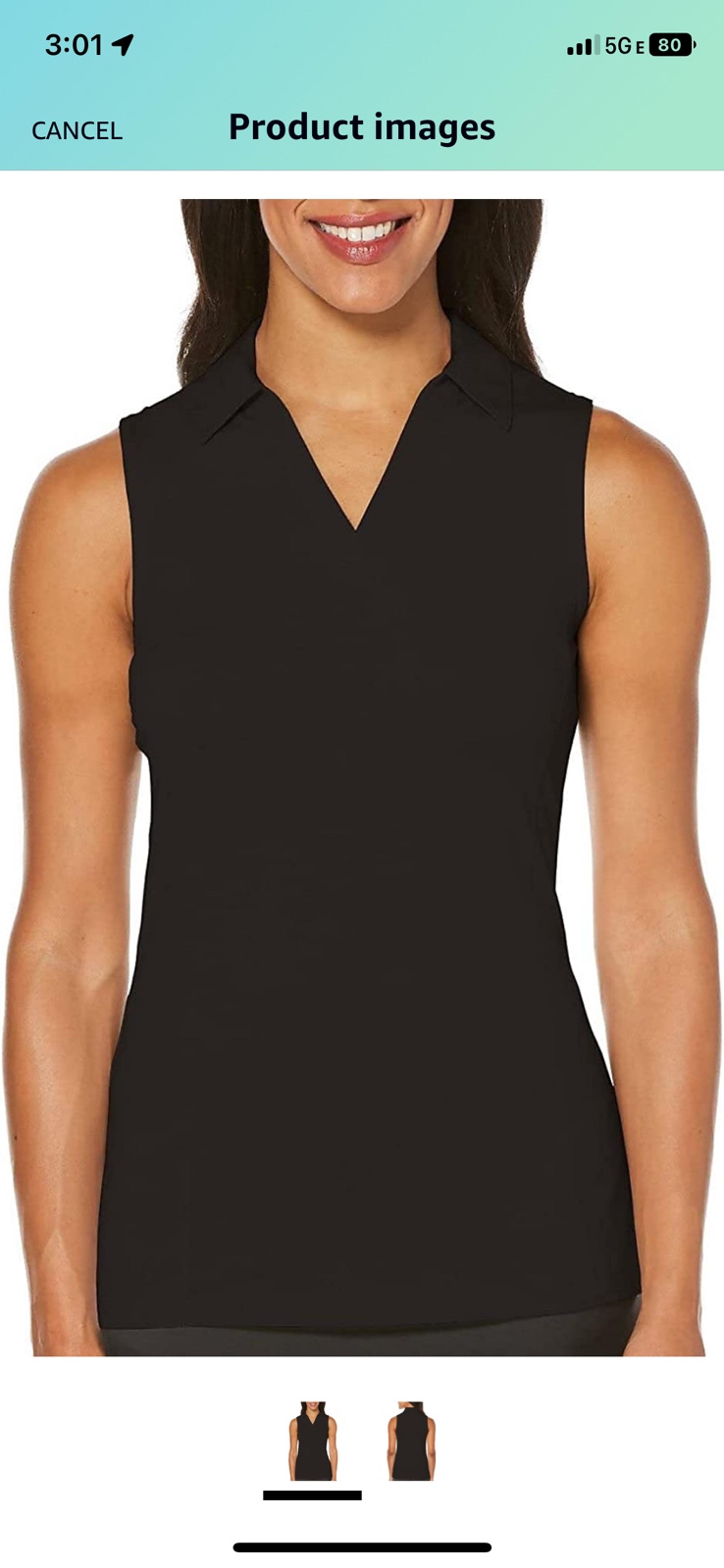 PGA TOUR Women's Airflux Sleeveless Golf Polo Shirt - Black (M)