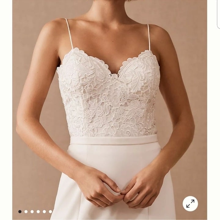 NWT Catherine Deane BHLDN Havanna Corset Top Lace Bridal Oyster Wedding