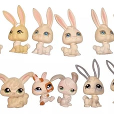16pc Figures Vintage Lot Littlest Pet Shop (VERY GOOD) !! *WHITE BUNNY RABBITS*