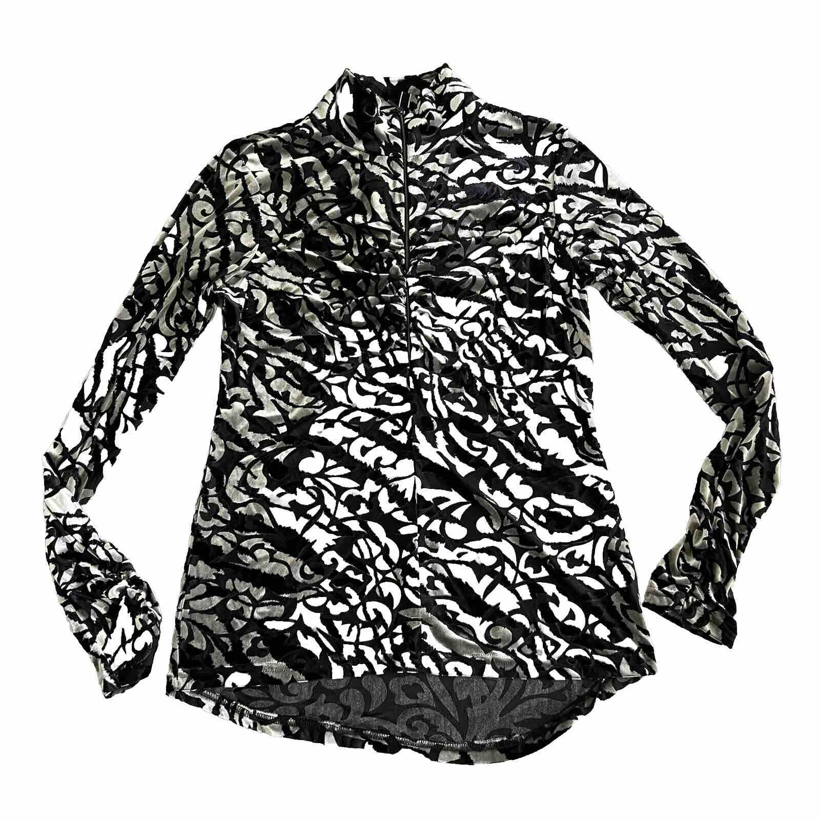 SNO Skins Small Velour Velvet Turtleneck Zip Top Small Spring Ski All Season