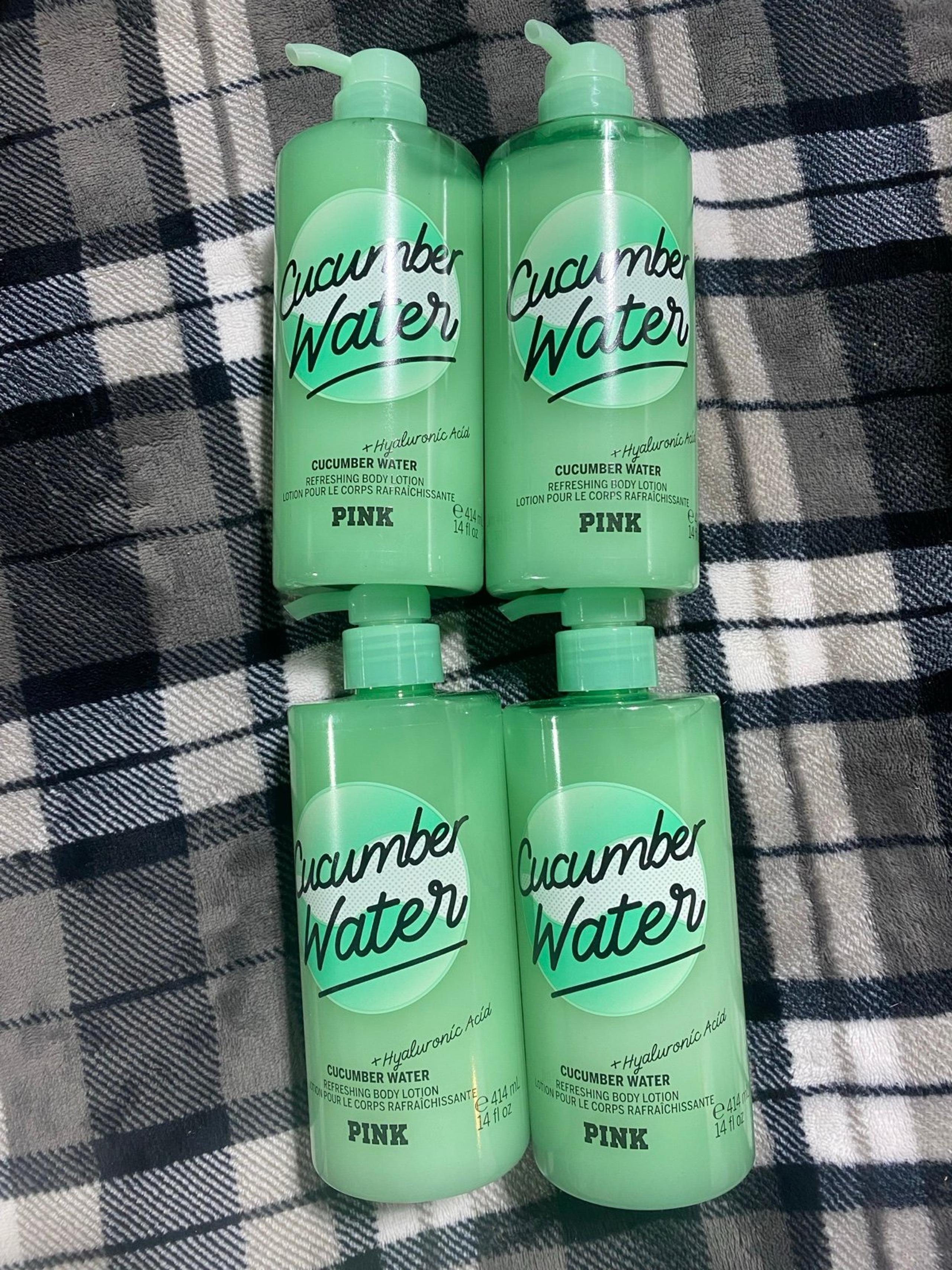 Four Victoria's Secret pink cucumber water lotions