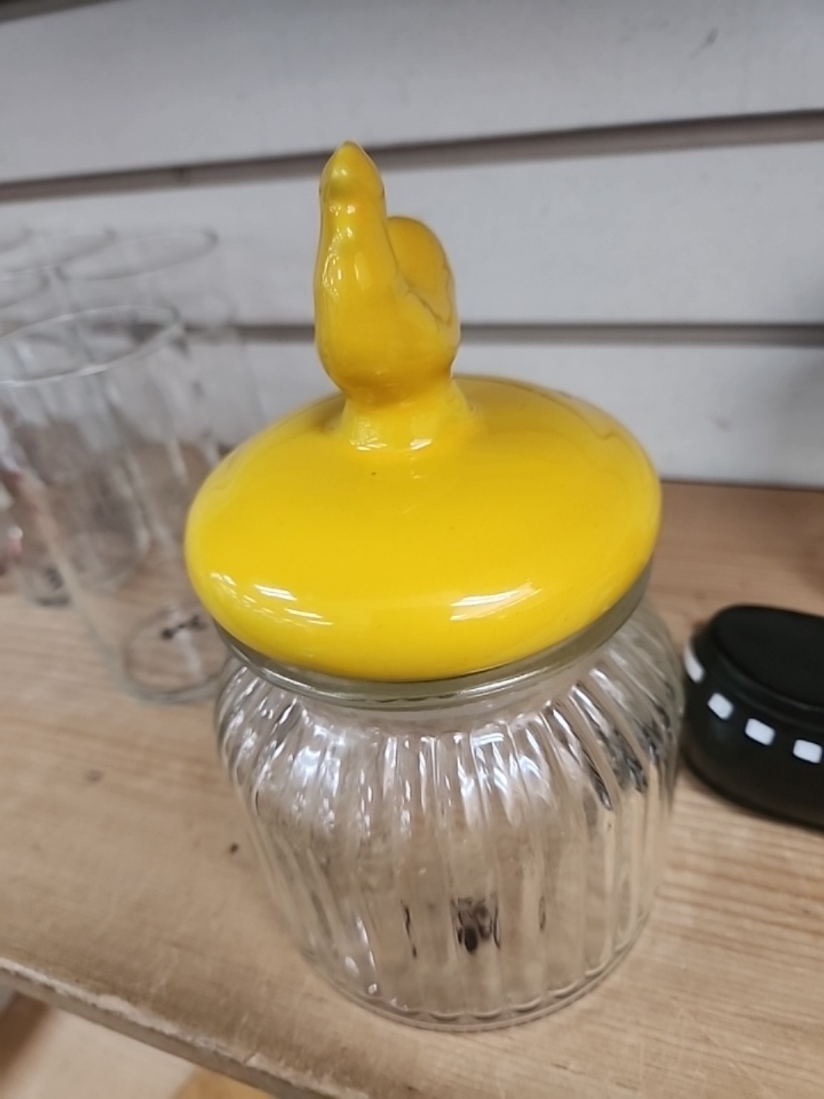 Vintage rooster and song bird containers.