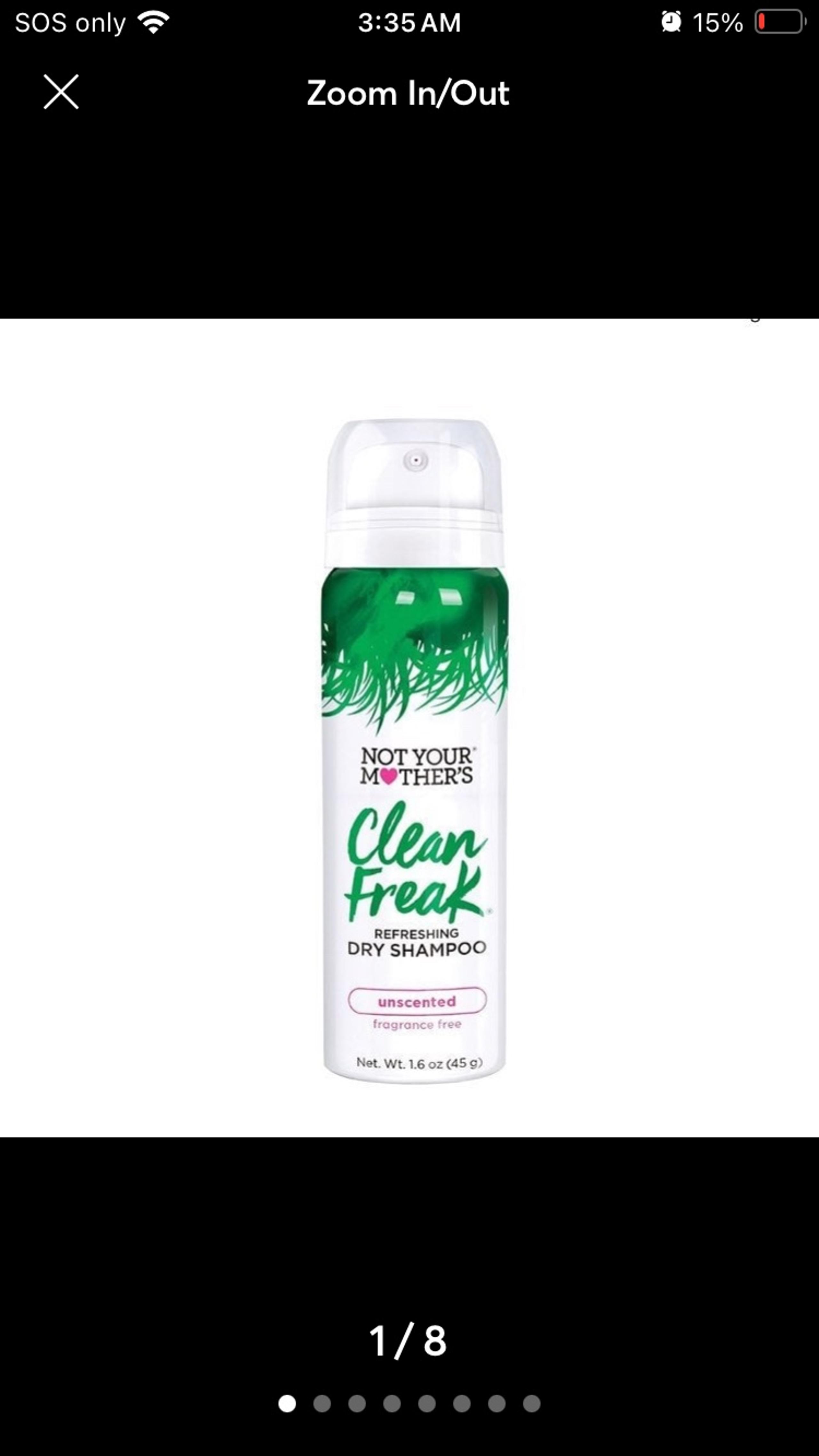 Travel Size Dry Shampoo Spray Not Your Mothers Clean Hair Product Women’s Gift