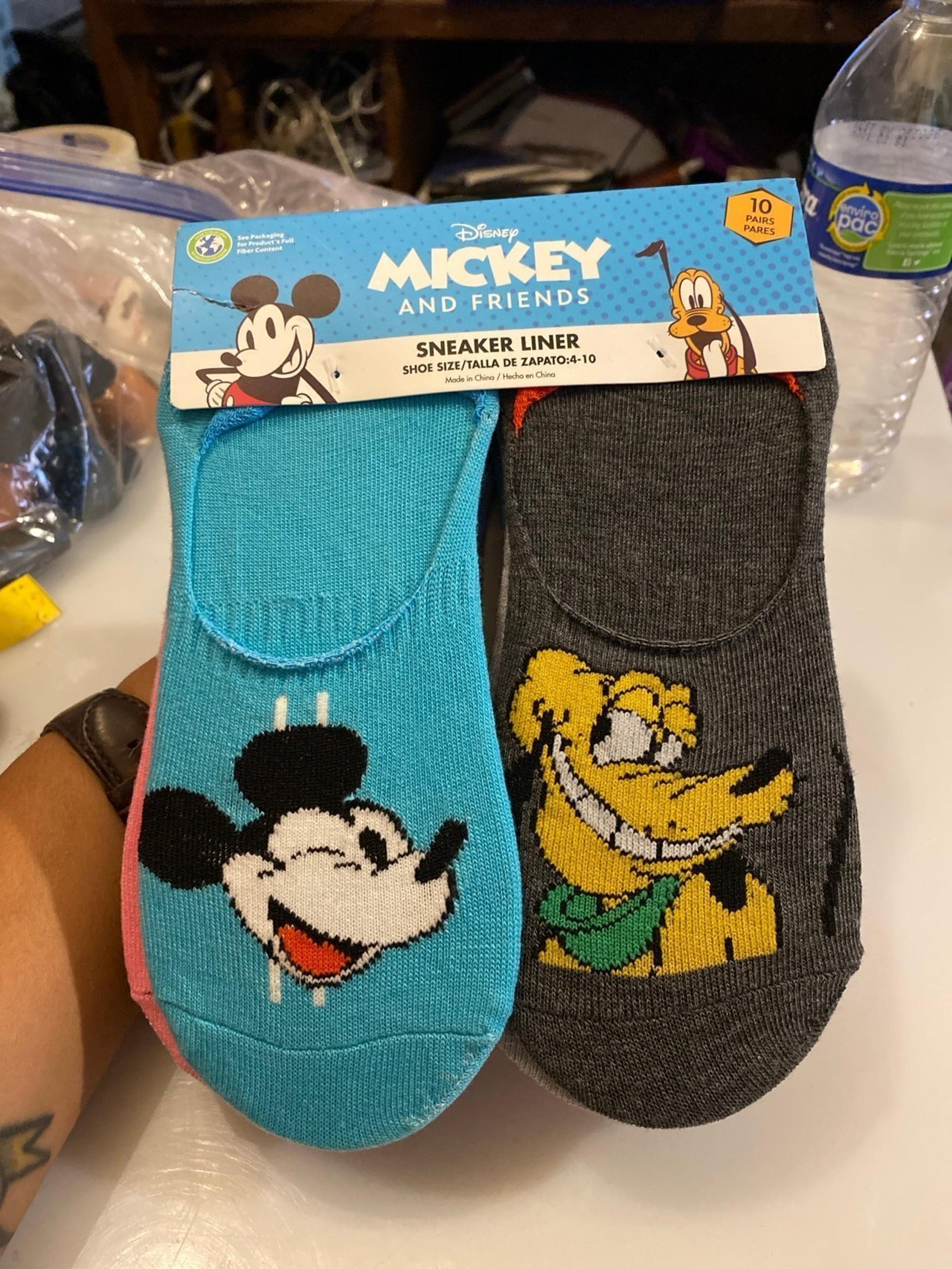 Disney Mickey and Friends Sneaker Liner Size4-10 10 Pairs