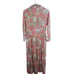 Vtg Stella Fagin for Neiman Marcus Peach Floral Zip Front Long Dress Womans Md