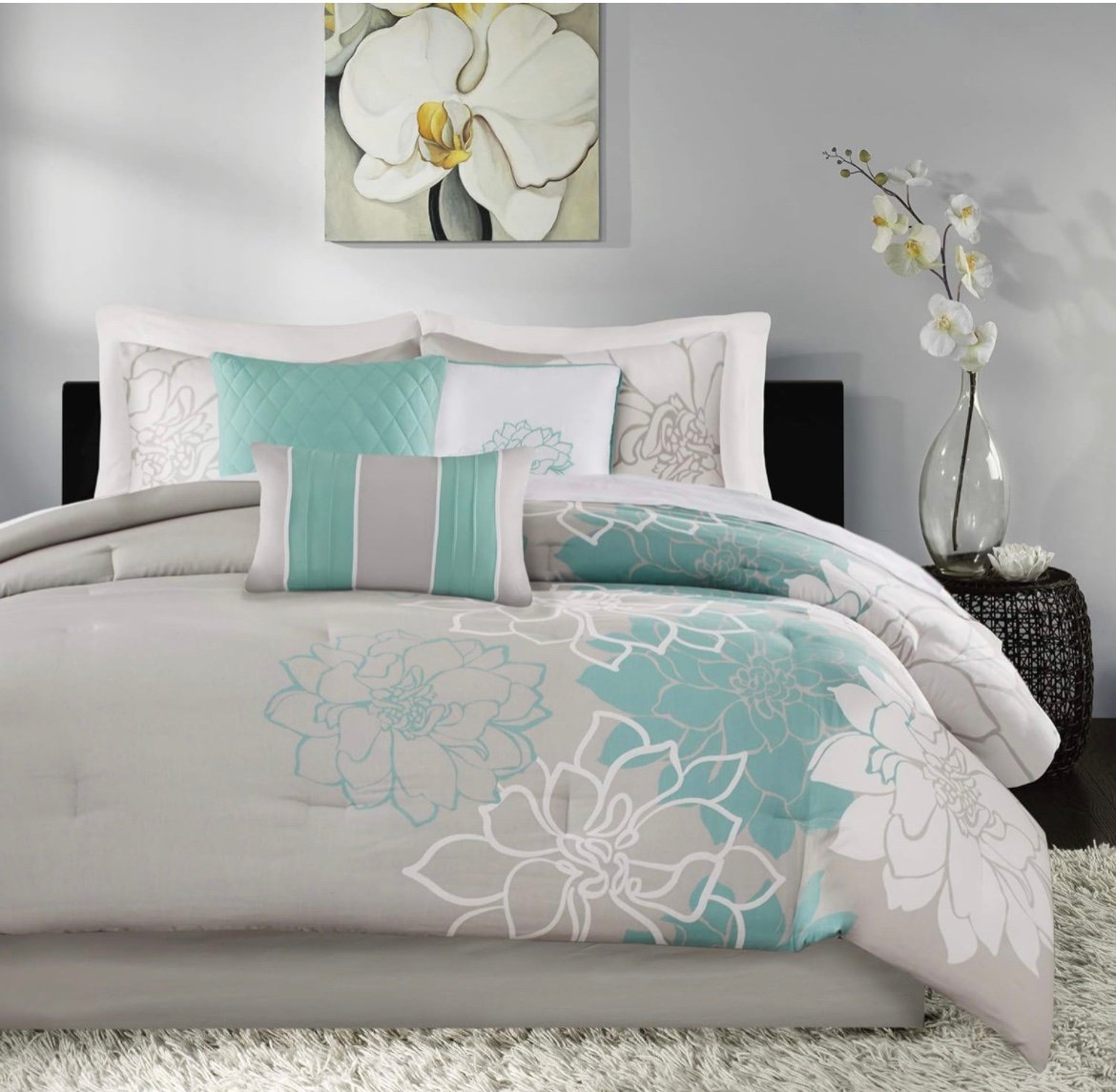Madison Park Lola Sateen Cotton Comforter Set-Casual Medallion Floral Design All