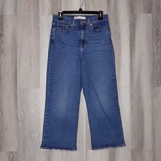 Signature Levi Strauss Womens 4 Heritage High Rise Loose Crop Medium Wash Denim