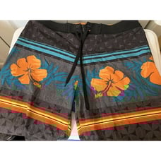 Burnside Men's Board Swim Surf Shorts Sz 34 MultiColor Orange Blue