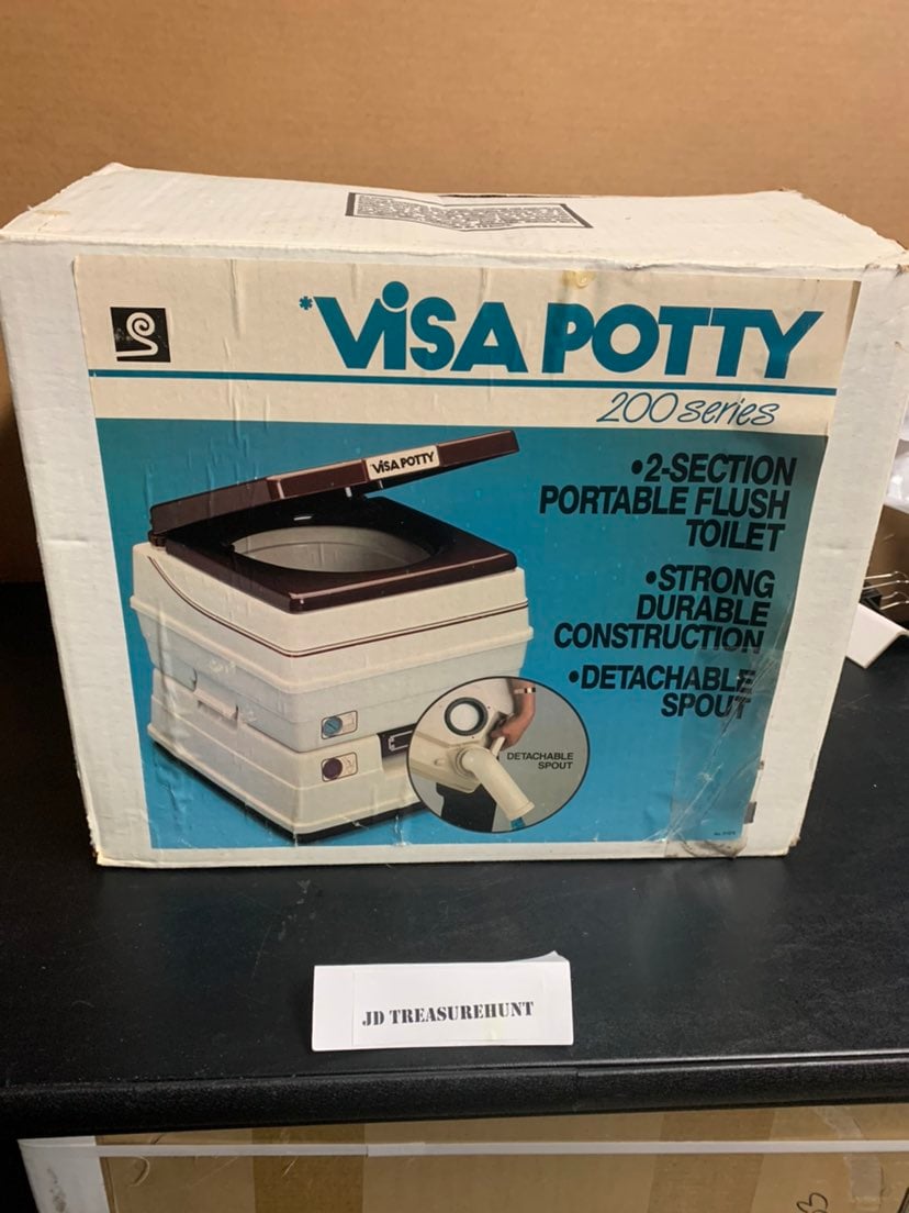 Visa Potty 200 Series 2 Section Portable Flush Toilet 4Gal / 15L W/ Original Box