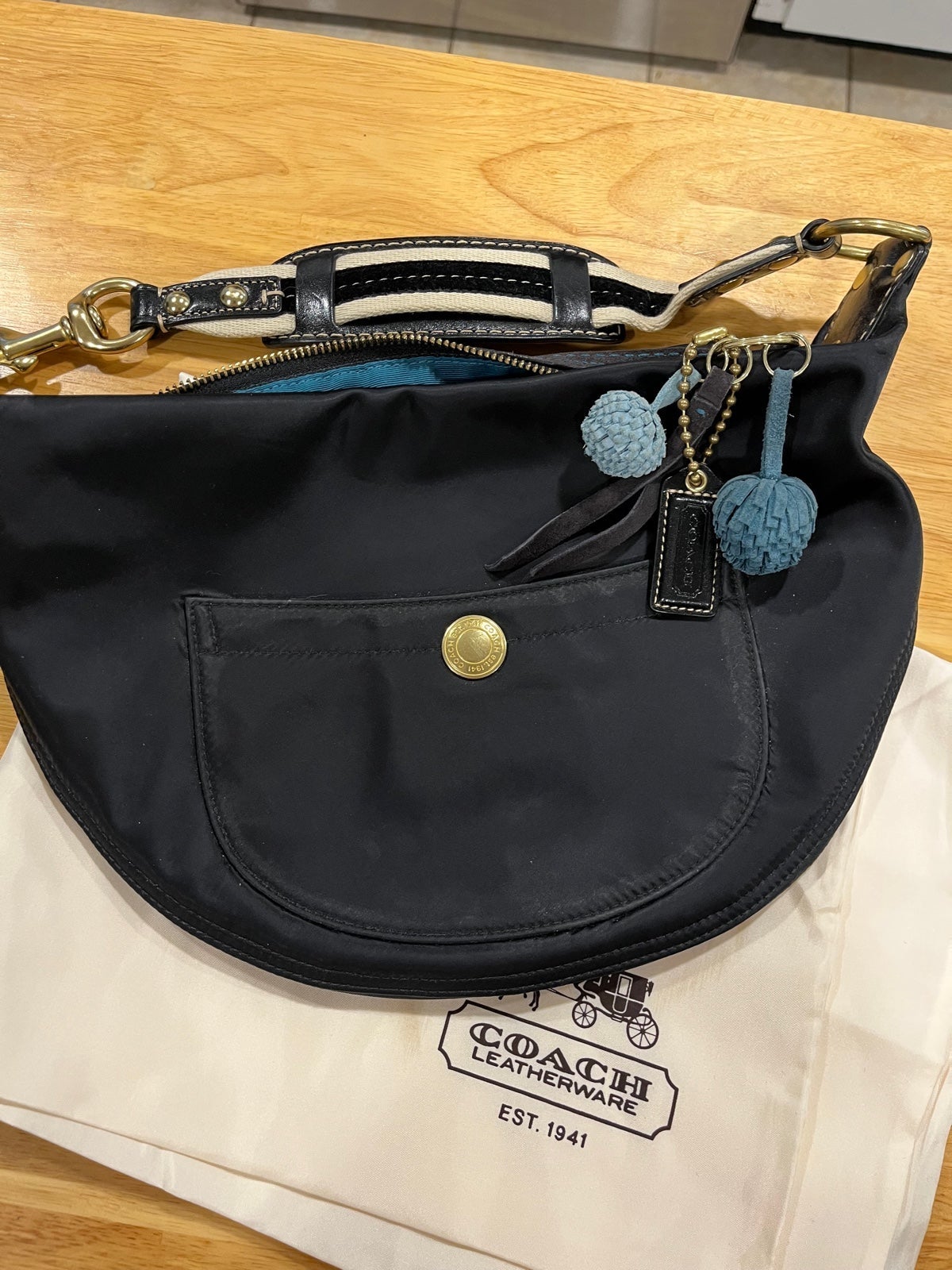 Coach Black Smooth Canvas Pocketbook