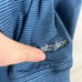 Rhoback Men's Mid Layer Blue Striped Quarter Zip Golf Pullover Shirt- Size Small