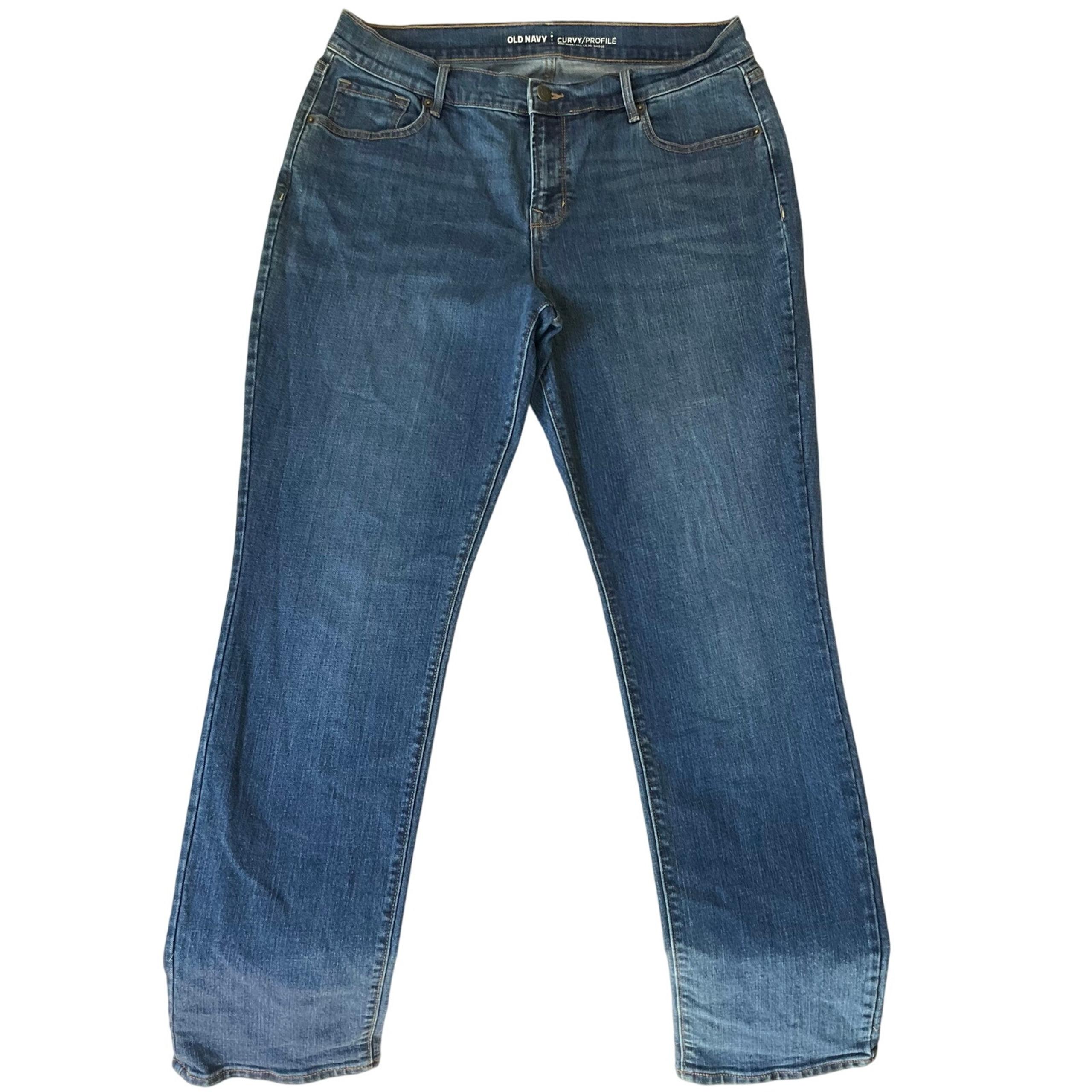 Old Navy Women Slim Jeans size 12 Regular Blue Mid Rise Stretch Curvy