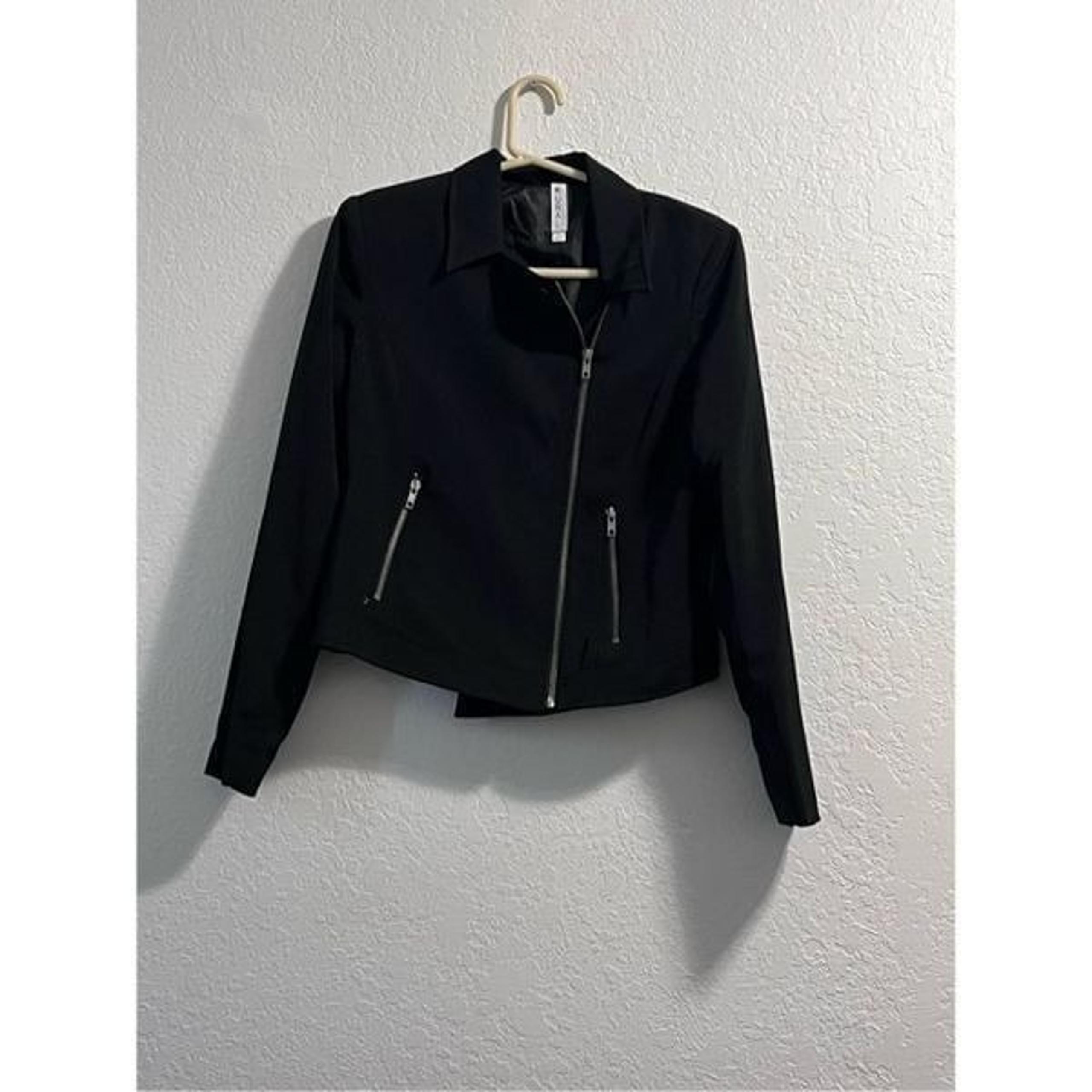 MURAL black moto motorcycle zipper jacket M Preppy biker